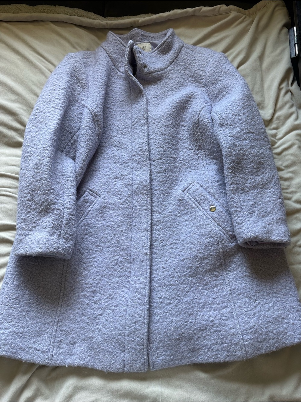 Loft Plus Size Boucle Funnel Coat Lavender sz 20